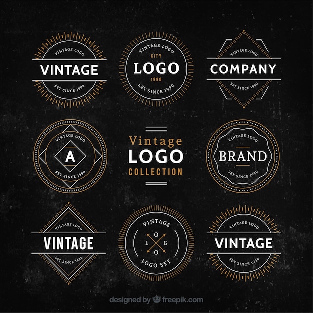 Vettore gratuito raccolta logo vintage