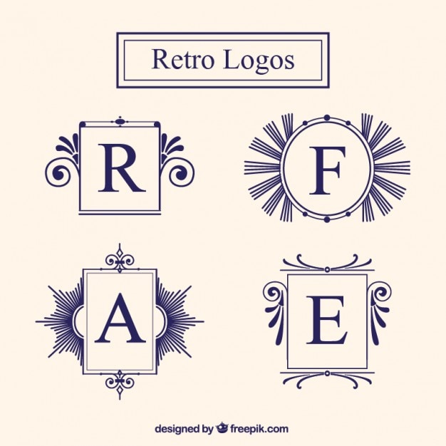 Vintage logo frames set