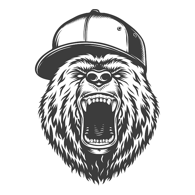 Vintage logo style bear