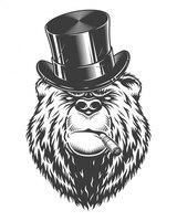 Vintage logo style bear