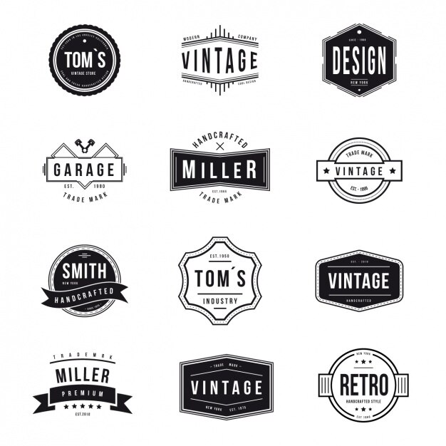 Free Vector vintage logos collection