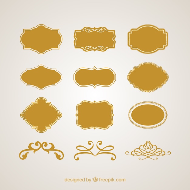 Vintage logos frames and signs vector set