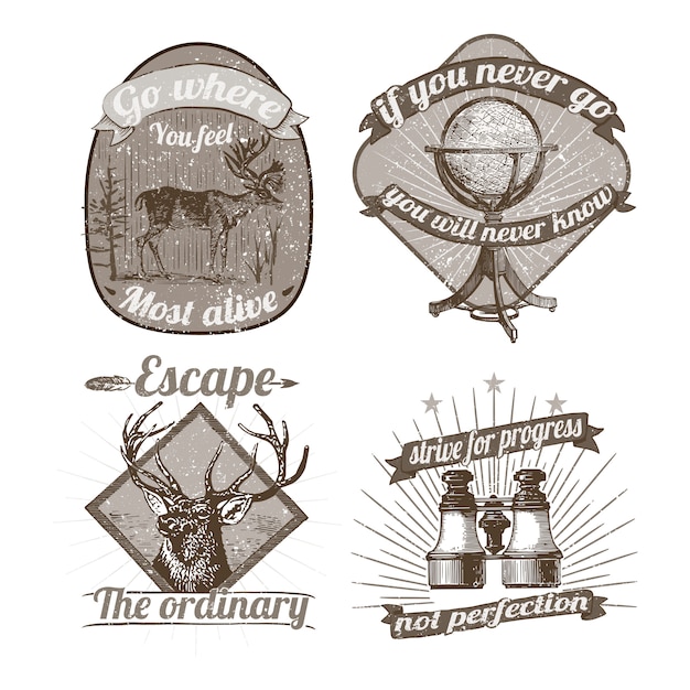 Free vector vintage logos and stickers collection