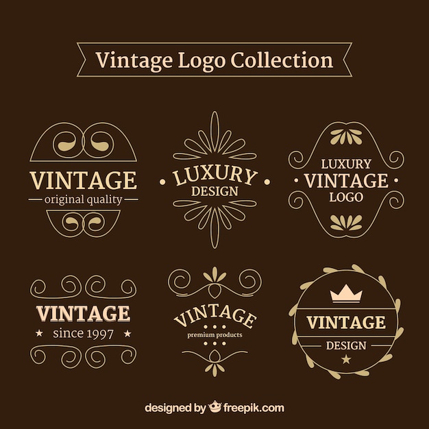 Vettore gratuito collezione logotipo vintage