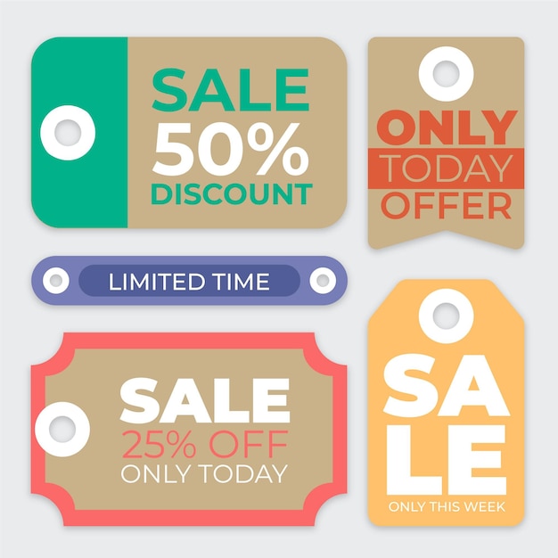 Free vector vintage looking sale tags collection