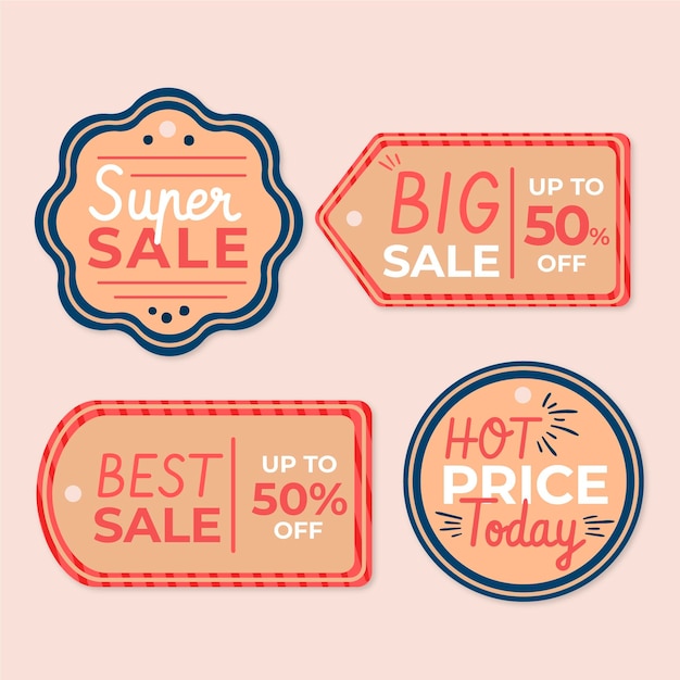 Vintage looking sale tags collection