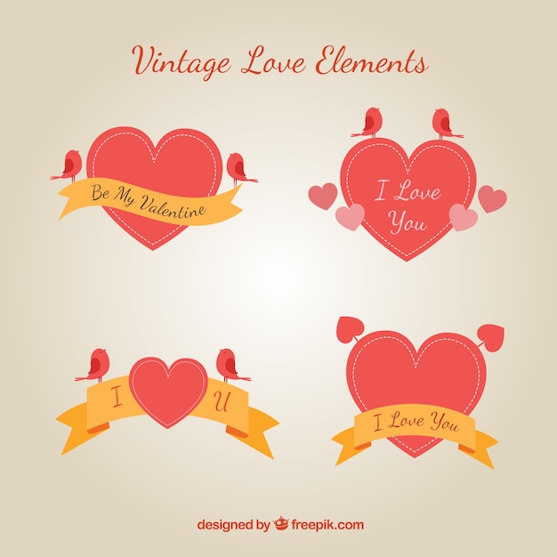 Vintage love elements