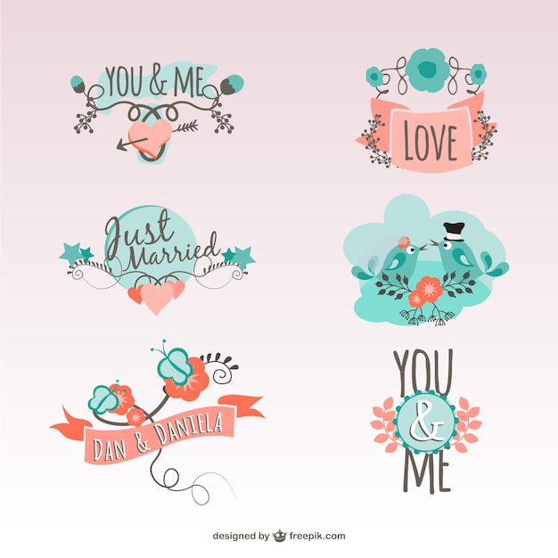 Vintage love stickers