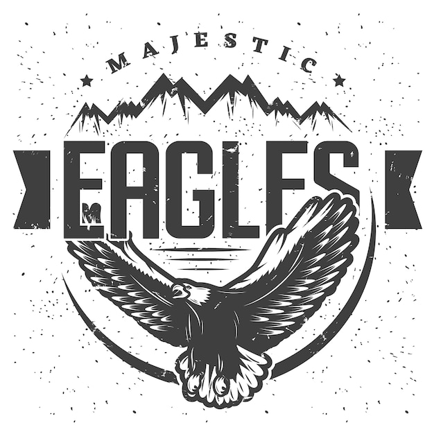 Шаблон этикетки Vintage Majestic Eagle