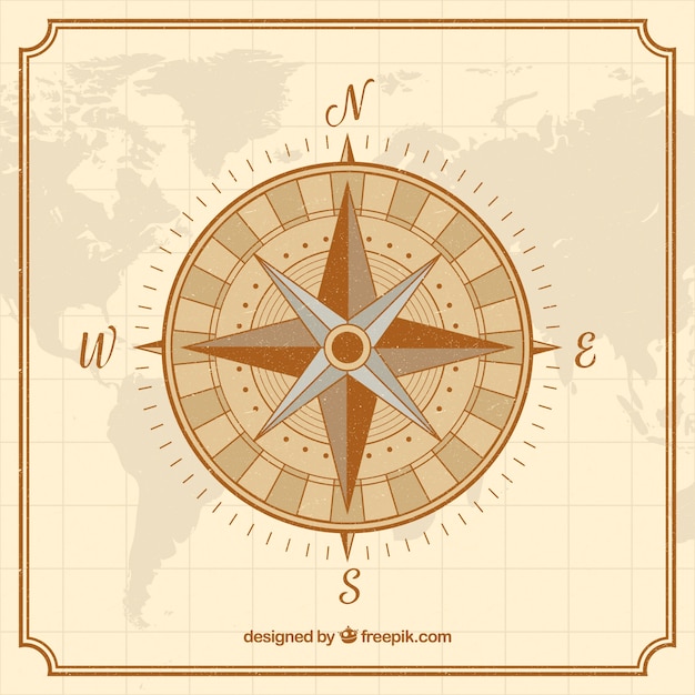 Free vector vintage map compass background