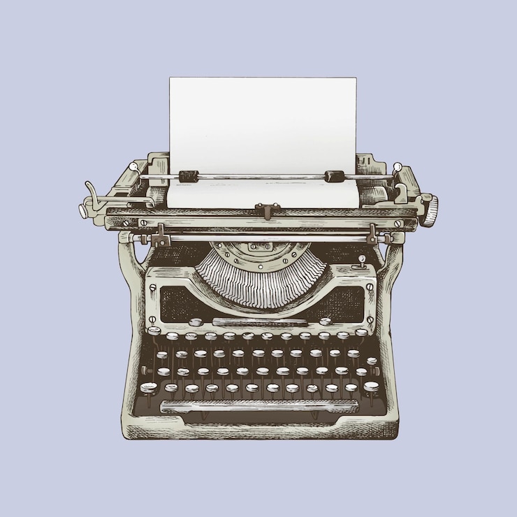 मुफ़्त वेक्टर vintage mechanical typewriter drawing