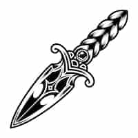 Free vector vintage medieval dagger concept