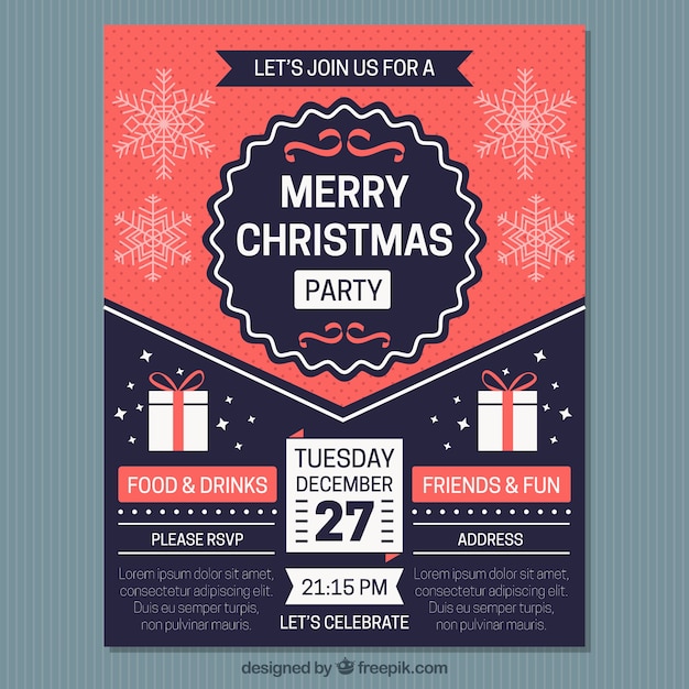 Vintage merry christmas brochure template