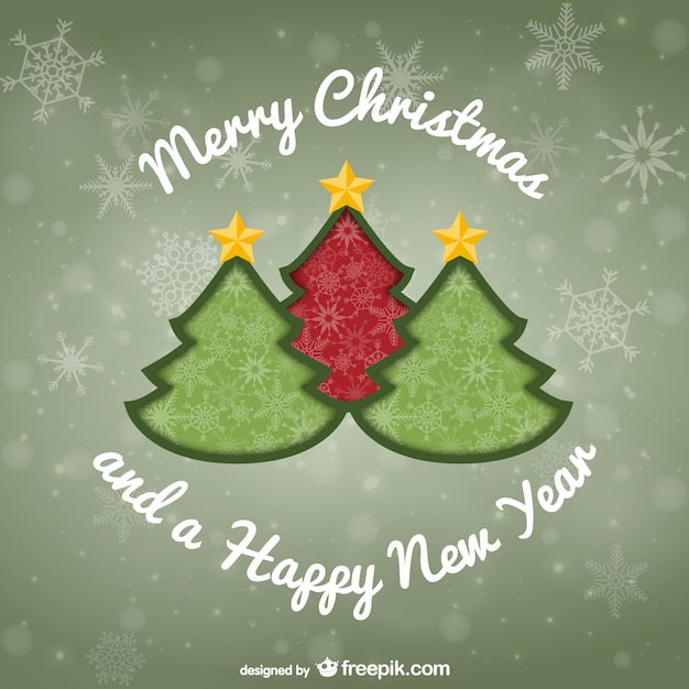 Free vector vintage merry christmas card