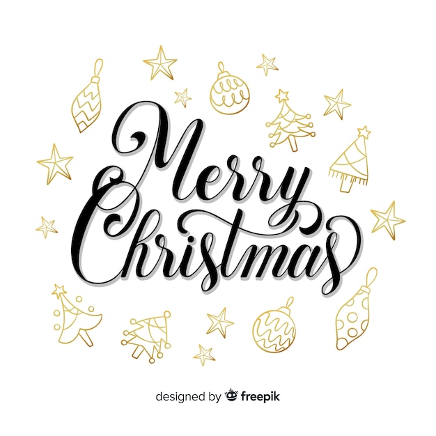 Free vector vintage merry christmas lettering