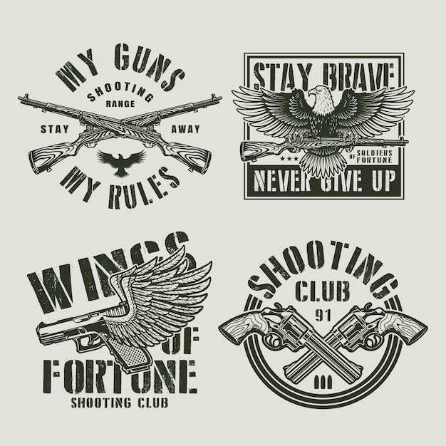 Free vector vintage military labels