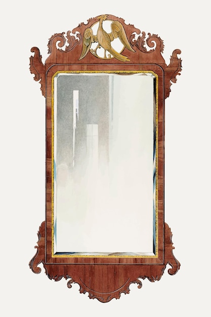 Wellington Blewett의 작품에서 리믹스된 빈티지 거울 벡터 일러스트레이션