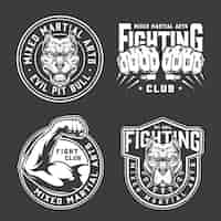 Free vector vintage mixed martial arts badges