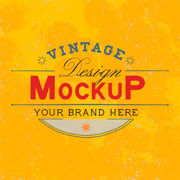 Vintage mockup logo design vector