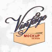 Vettore gratuito vintage mockup logo design vettoriale