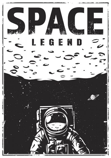 Free Vector | Vintage monochrome astonaut poster