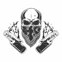 Free vector vintage monochrome gangster skull