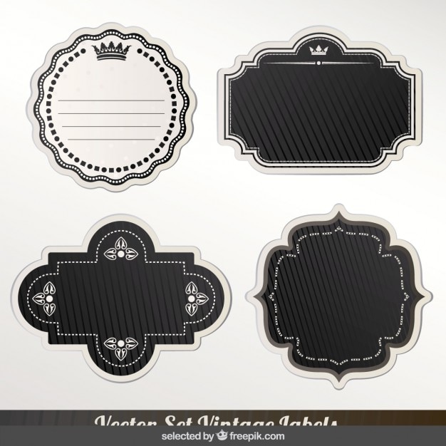 Free vector vintage monochrome labels