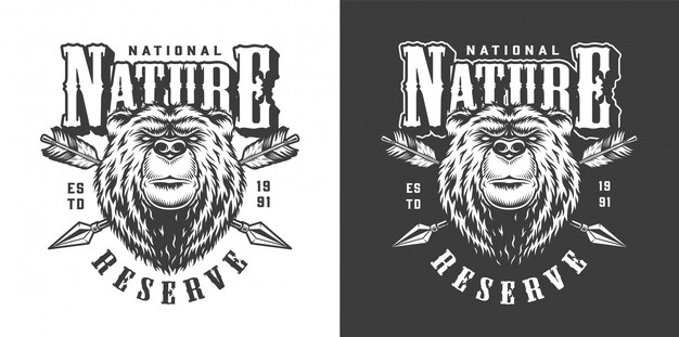 Vintage monochrome national park emblem