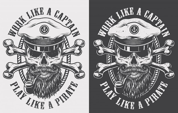 Free vector vintage monochrome nautical print