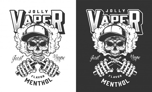 Vintage monochrome vaping label