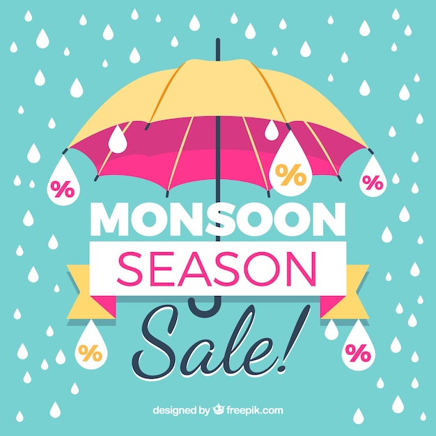 Download Free Vintage Monsoon Sale Background With Umbrella And Drops Svg Dxf Eps Png Cut File Silhouette Download