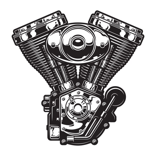 Винтажный шаблон двигателя мотоцикла