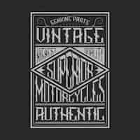 Vettore gratuito tipografia di motociclette d'epoca, grafica di t-shirt, design di emblemi ed etichette