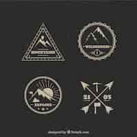 Free vector vintage mountain climbing logos