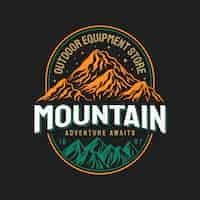 Free vector vintage mountain lettering