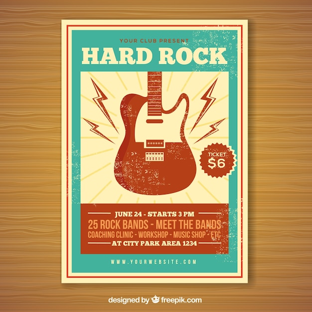 Free vector vintage music festival poster