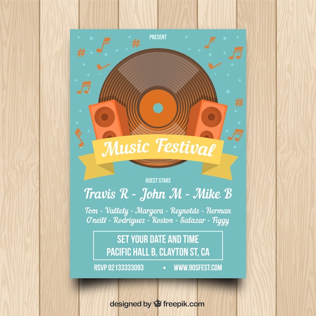 Vintage music poster template