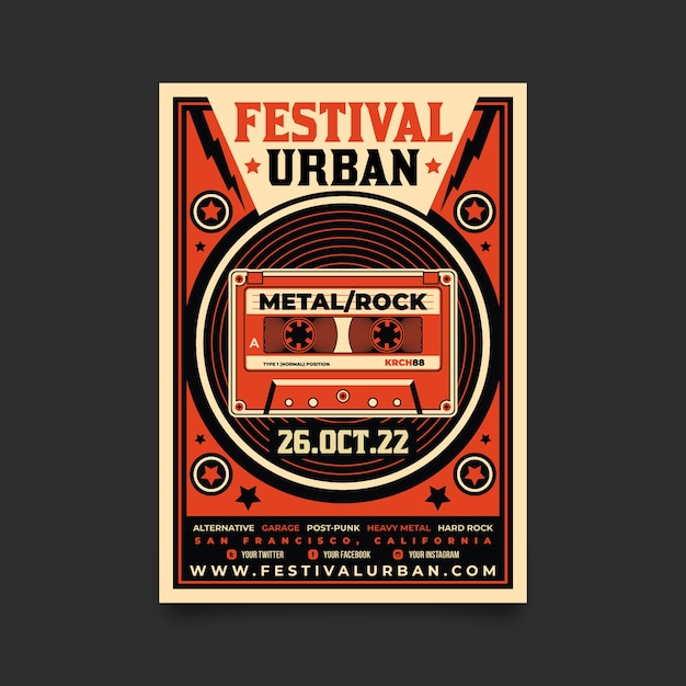 Vintage music poster template
