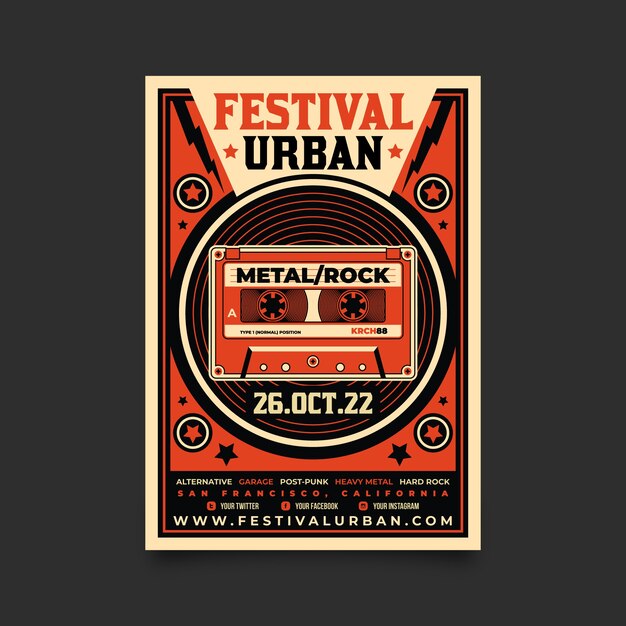 Vintage music poster template