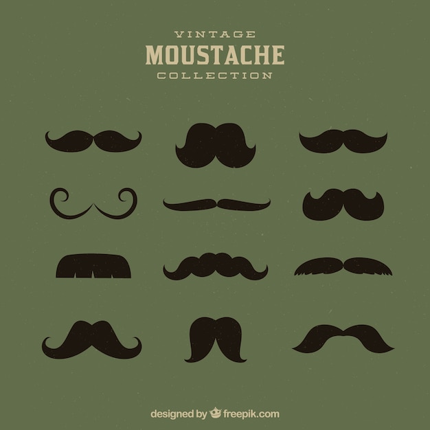 Free vector vintage mustache collection