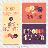 Free vector vintage new year 2017 greetings card