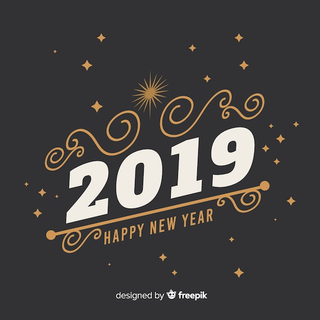 Vintage new year 2019 background