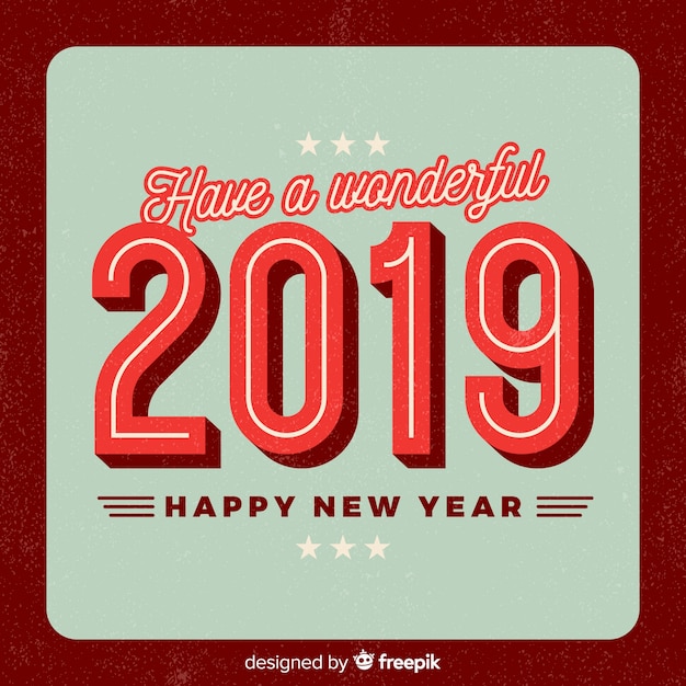 Free vector vintage new year 2019 background