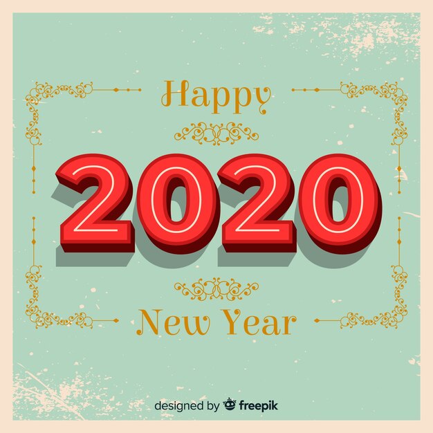 Vintage new year 2020 background