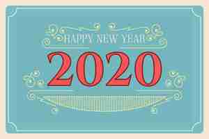 Free vector vintage new year 2020 background