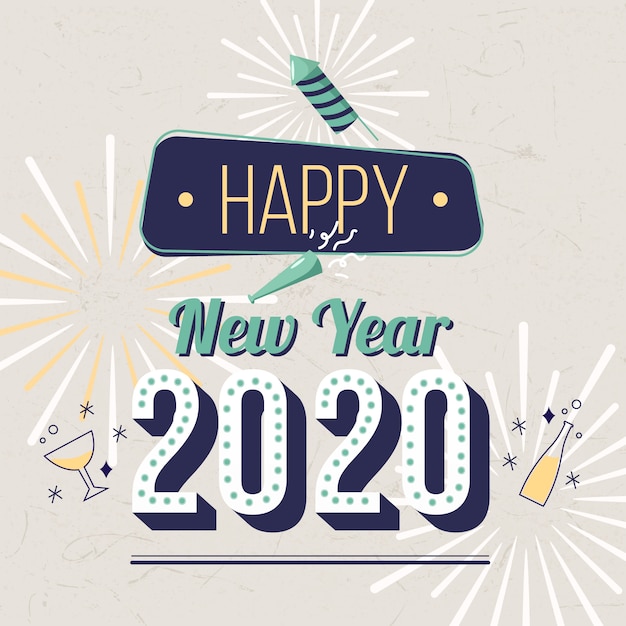 Free vector vintage new year 2020 background