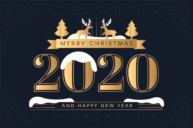 Free vector vintage new year 2020 background