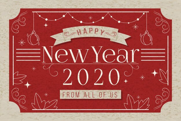 Free Vector vintage new year 2020 background