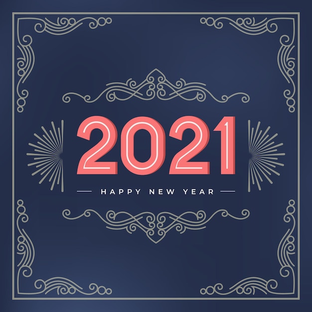 Free vector vintage new year 2021 background