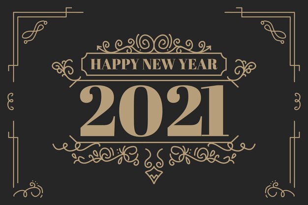 Vintage new year 2021 background